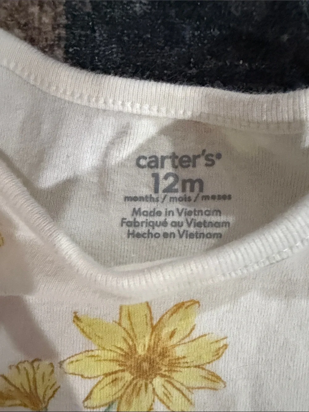 Carter's White Baby One-Piece Bodysuit with Yellow Floral Print